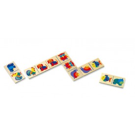 Dřevěné hračky - dřevěné hry - Domino - zvířátka