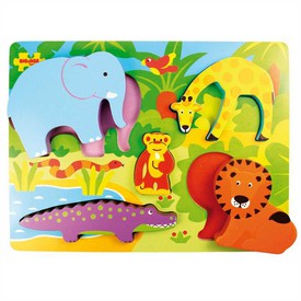 Bigjigs Toys dřevěné vkládací puzzle safari