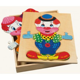 Dřevěné hračky - Šatní skříň velká - klaun