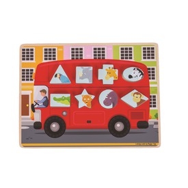 Bigjigs Toys vkládací puzzle - Autobus se zvířátky