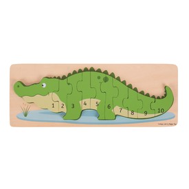 Bigjigs Toys vkládací puzzle - Krokodýl s čísly