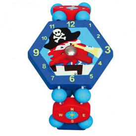 Dřevěné hodinky pirát - modré