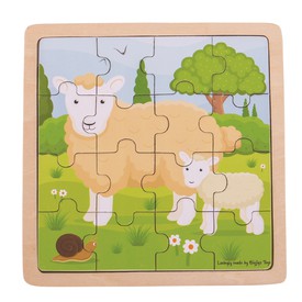 Bigjigs Toys puzzle - Ovečka s jehňátkem