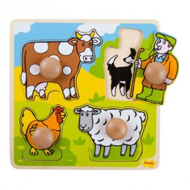 Dřevěné hračky - Vkládací puzzle - Farma