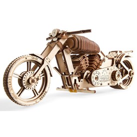 Ugears dřevěná stavebnice 3D mechanické Puzzle - Motocykl