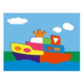 Dřevěné hračky - Vkládací puzzle - Vkládačka - Loď parník