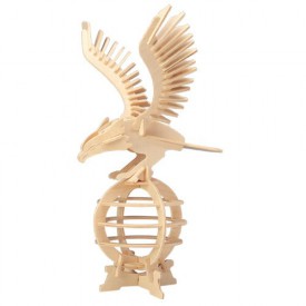 Dřevěné 3D puzzle dřevěná skládačka ptáci - Orel E008