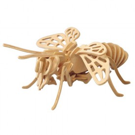 Dřevěné 3D puzzle dřevěná skládačka hmyz - Včela E018