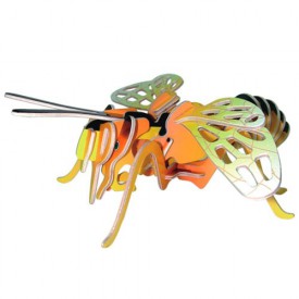 Dřevěné 3D puzzle dřevěná skládačka hmyz - malá Včela EC018