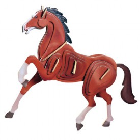 Dřevěné 3D puzzle dřevěná skládačka zvířata - Kůň EC023