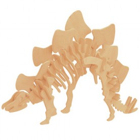 Dřevěné 3D puzzle skládačka dinosauři -  Stegosaurus J016