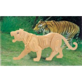 Dřevěné 3D puzzle dřevěná skládačka zvířata - Tygr M003