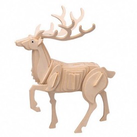 Dřevěné 3D puzzle dřevěná skládačka zvířata - Jelen M031