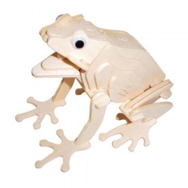 Dřevěné 3D puzzle dřevěná skládačka zvířata - Žába M044