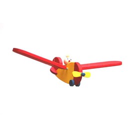 Dřevěné letadlo s pilotem malé