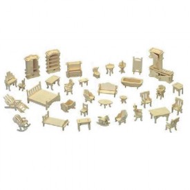 Dřevěné skládačky 3D puzzle nábytek - Nábytek SET P077