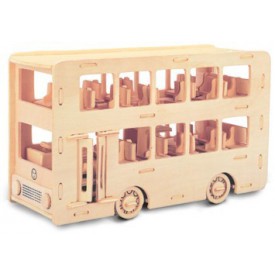 Dřevěné 3D puzzle skládačka auta Autobus Double Decker P093