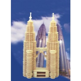 Dřevěné skládačky 3D puzzle -  Petronas Twin Towers P102
