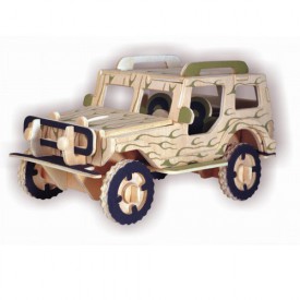 Dřevěné 3D puzzle - dřevěná skládačka auta - Jeep P123