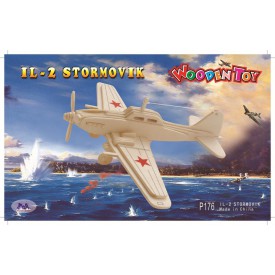Dřevěné skládačky 3D puzzle letadla - Letadlo IL-2