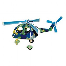 Dřevěné skládačky 3D puzzle letadla - Vrtulník PC001