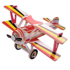 Dřevěné skládačky 3D puzzle letadla - Dvouplošník PC060